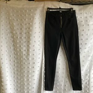 PAIGE black straight leg jeans.